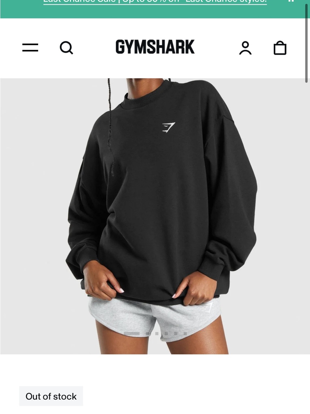 Gymshark Black Women's Oversized Crew Sweatshirt